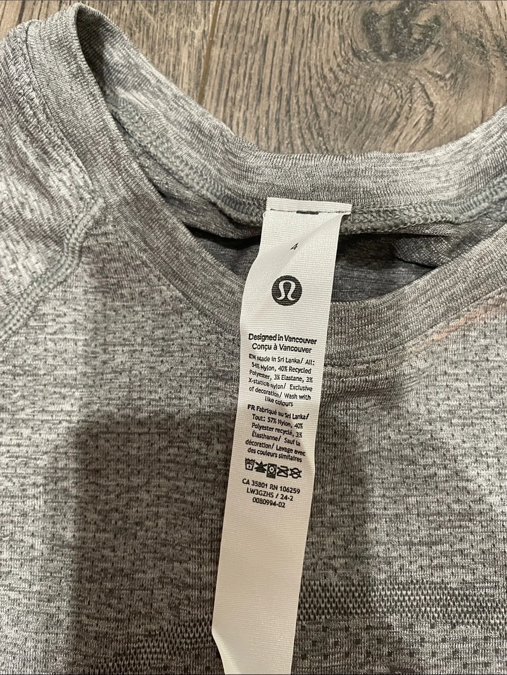 lululemon athletica Light Gray Heather Crew Tee